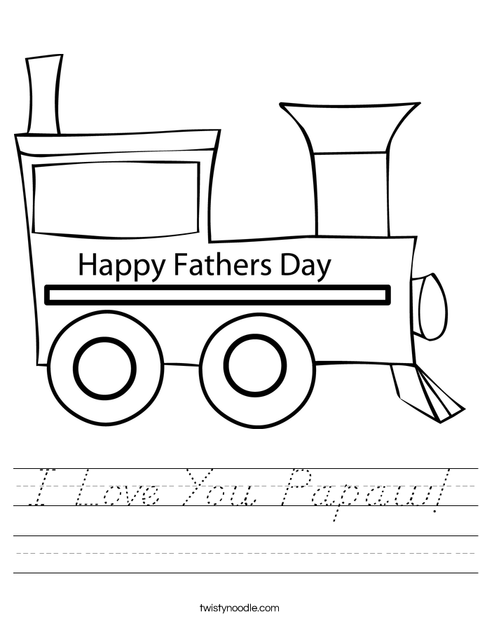 I Love You Papaw! Worksheet