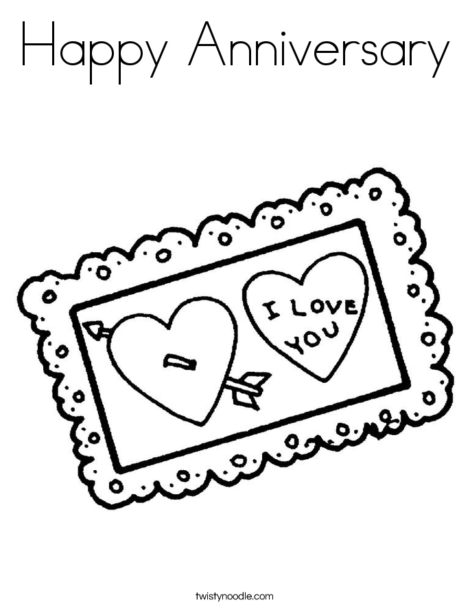 Happy Anniversary Coloring Page