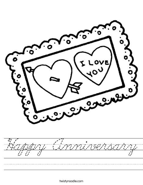 I love You Postcard Worksheet