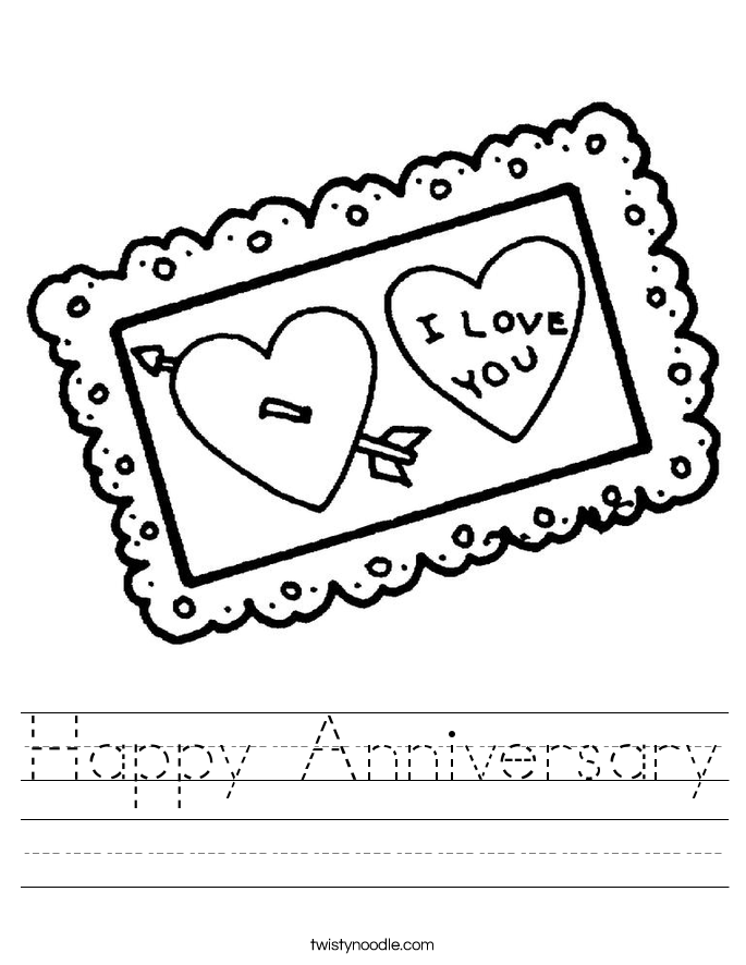 Happy Anniversary Worksheet