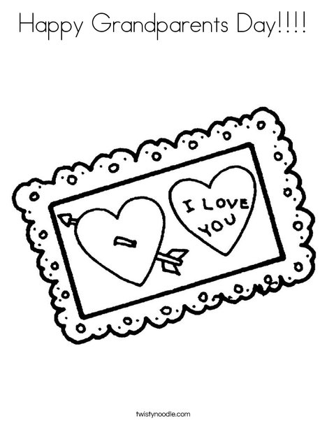 I love You Postcard Coloring Page