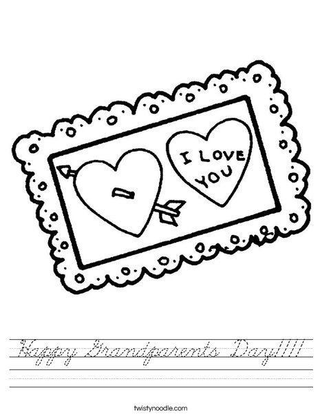 I love You Postcard Worksheet