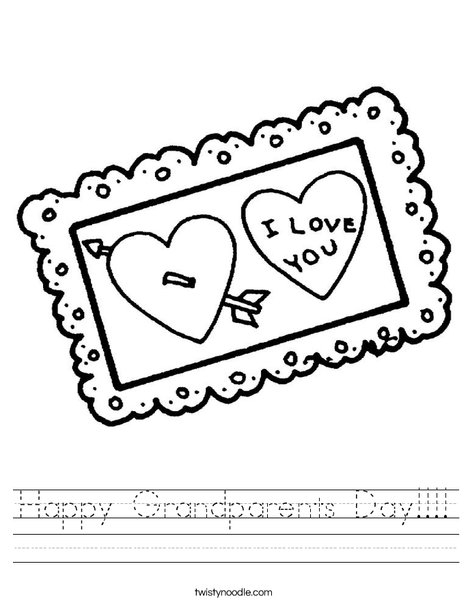 I love You Postcard Worksheet