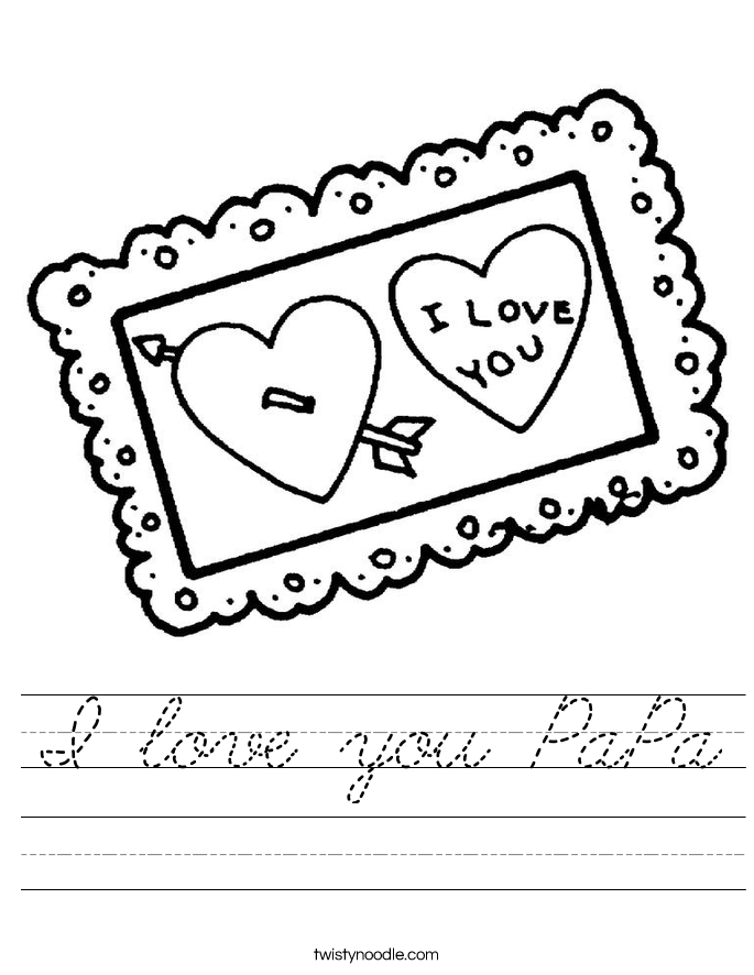 I love you PaPa Worksheet