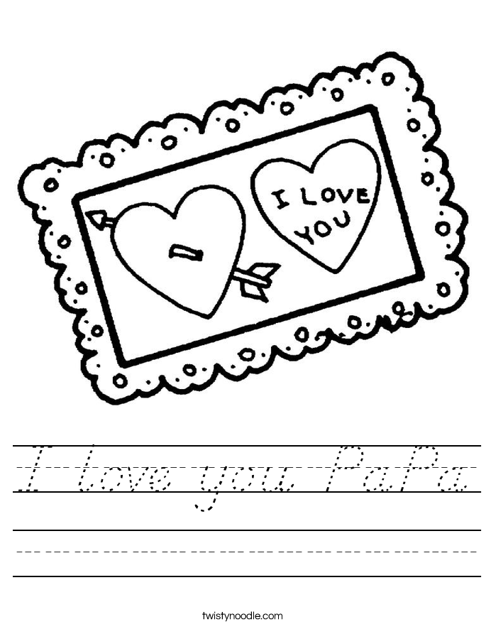 I love you PaPa Worksheet