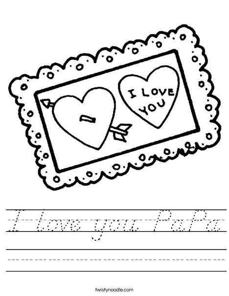 I love You Postcard Worksheet