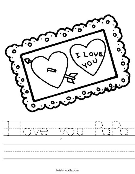 I love You Postcard Worksheet