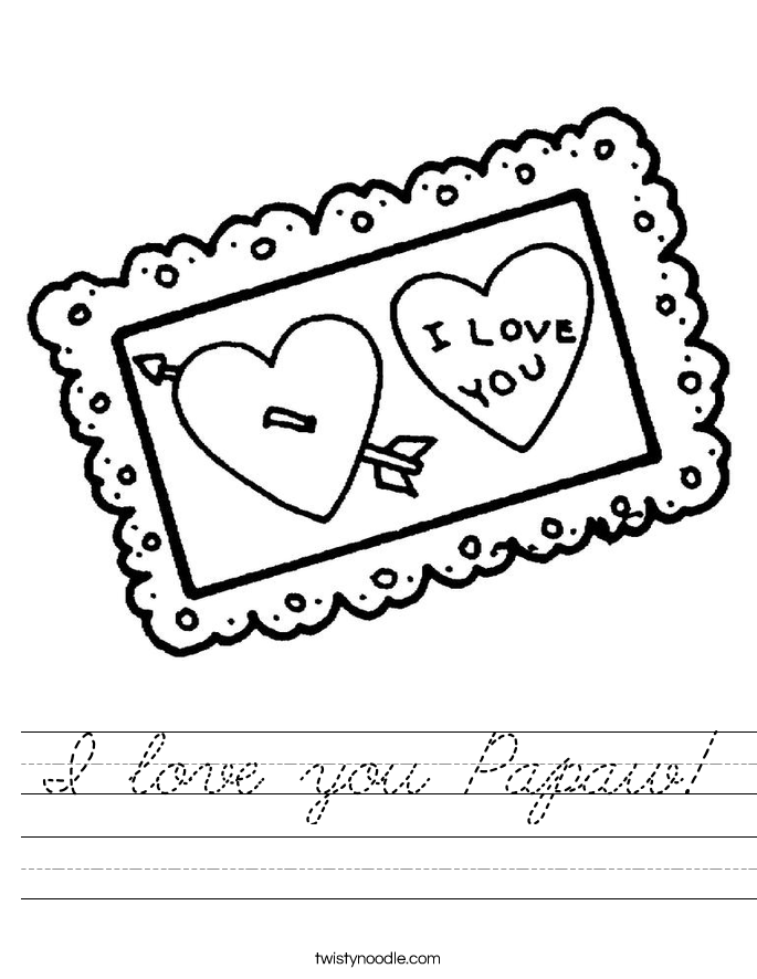 I love you Papaw! Worksheet