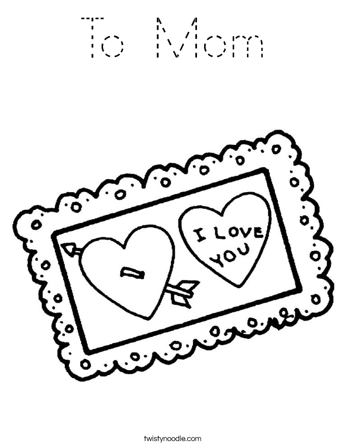 To Mom Coloring Page