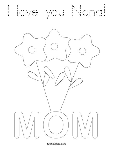 Mother's Day Flowers Coloring Page