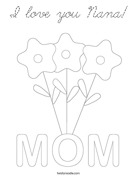 Mother's Day Flowers Coloring Page