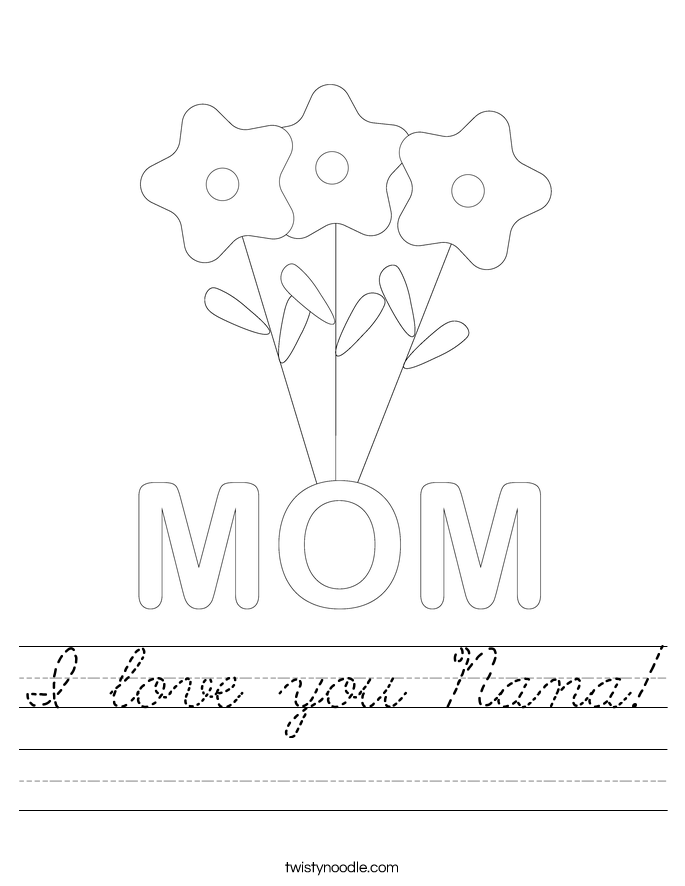 I love you Nana! Worksheet