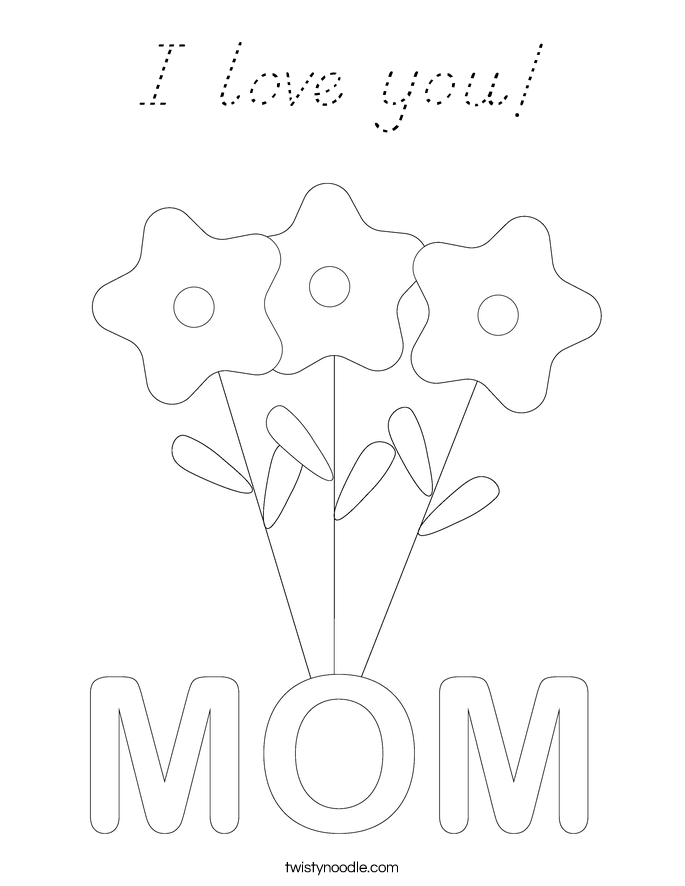 I love you! Coloring Page