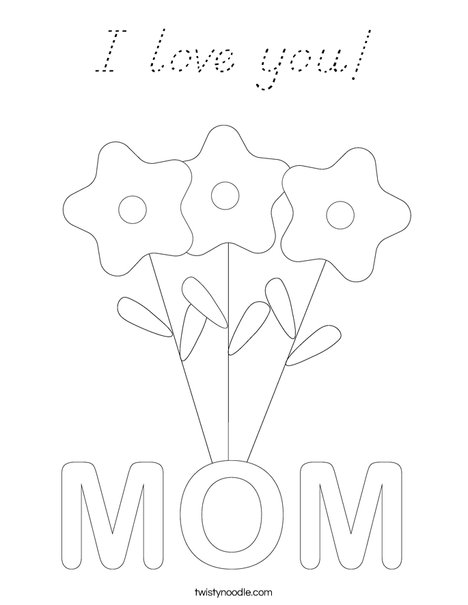 Mother's Day Flowers Coloring Page