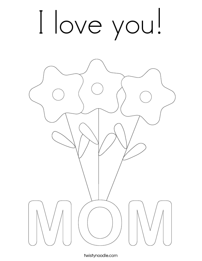 I love you! Coloring Page