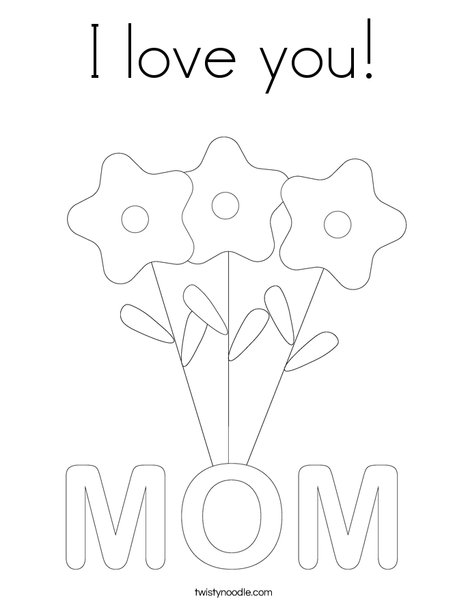 Mother's Day Flowers Coloring Page