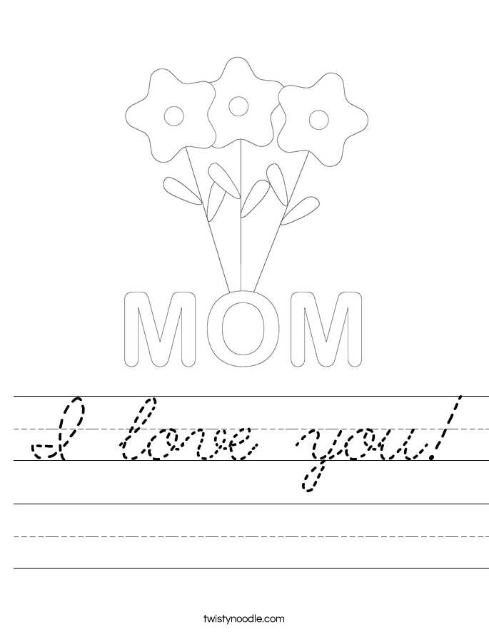 I love you! Worksheet