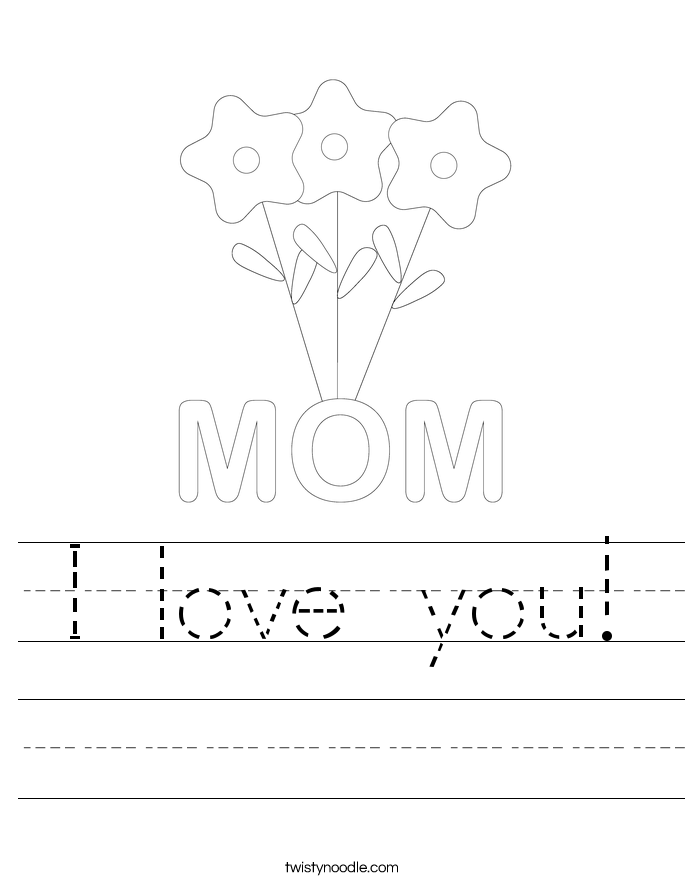 I love you Worksheet - Twisty Noodle