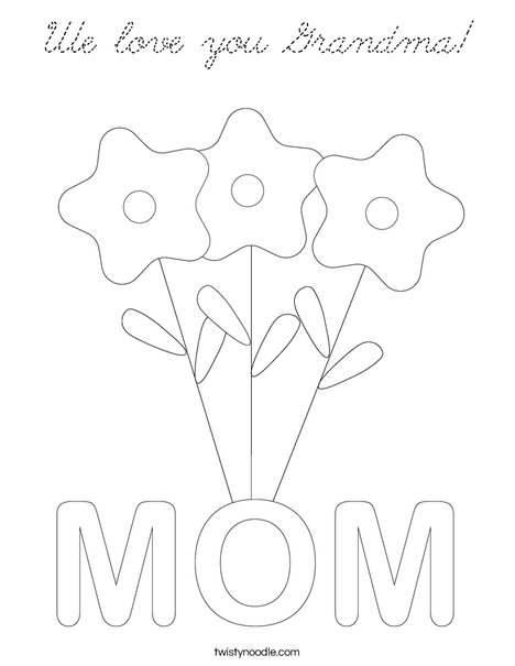 Mother's Day Flowers Coloring Page