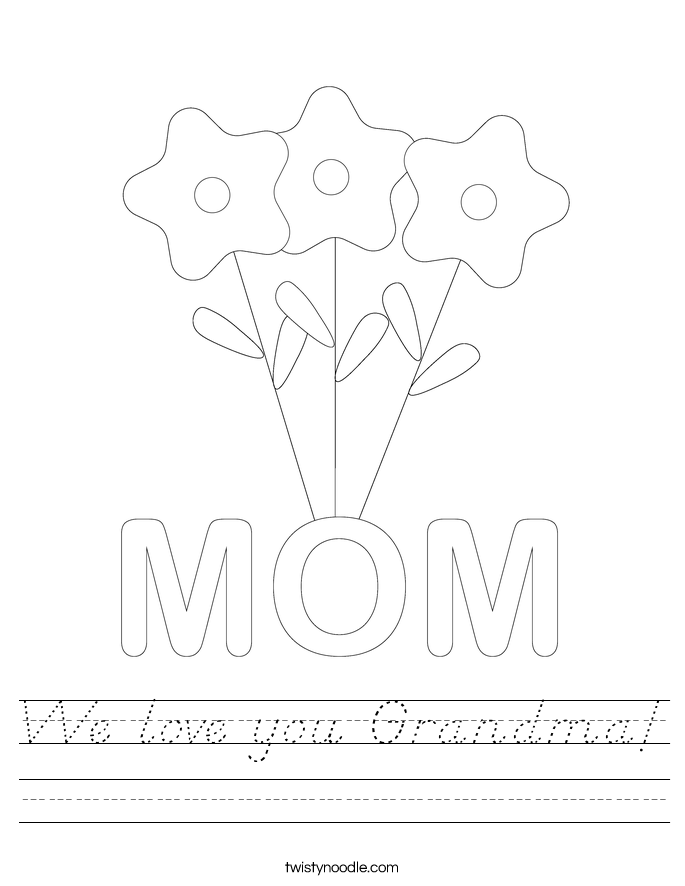 We love you Grandma! Worksheet