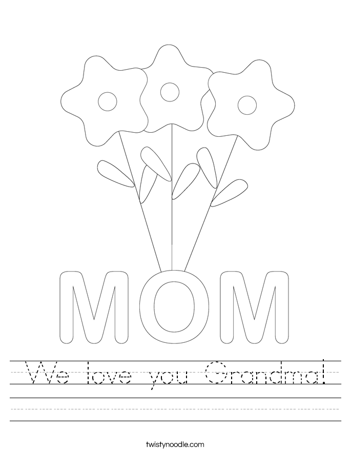 We love you Grandma! Worksheet