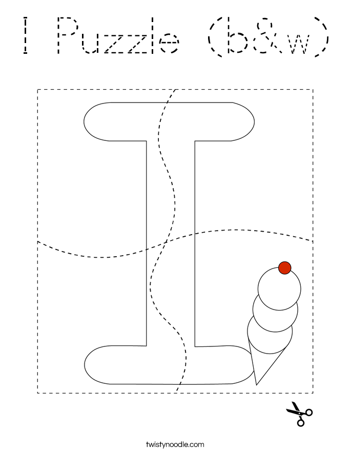 I Puzzle (b&w) Coloring Page