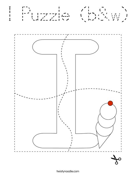 I Puzzle (b&w) Coloring Page
