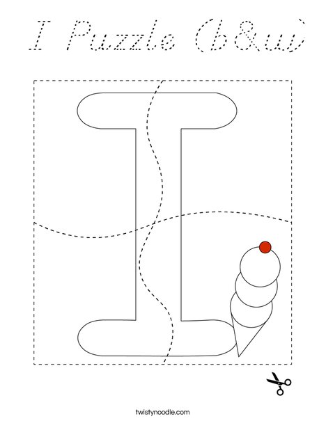 I Puzzle (b&w) Coloring Page