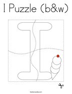 I Puzzle (b&w) Coloring Page