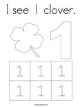 I see 1 clover. Coloring Page