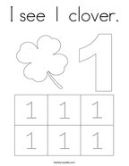 I see 1 clover Coloring Page