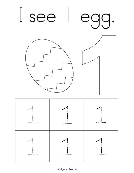 I see 1 egg. Coloring Page