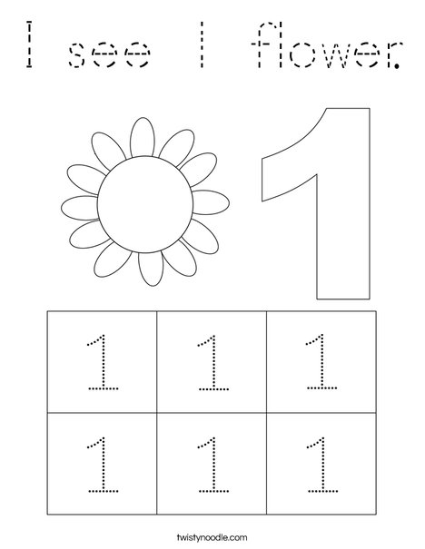 I see 1 flower. Coloring Page