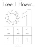 I see 1 flower Coloring Page