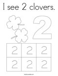 I see 2 clovers. Coloring Page