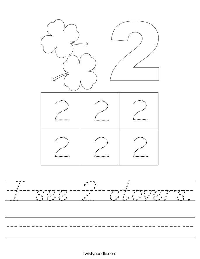 I see 2 clovers. Worksheet