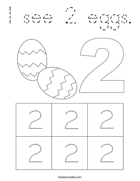 I see 2 eggs. Coloring Page