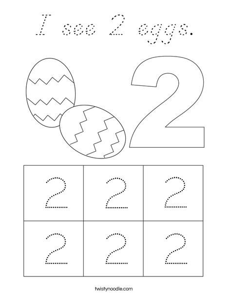I see 2 eggs. Coloring Page