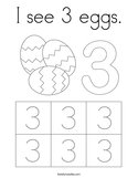 I see 3 eggs Coloring Page