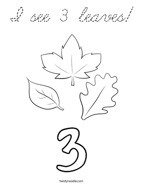 I see 3 leaves! Coloring Page