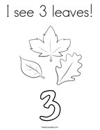 I see 3 leaves Coloring Page