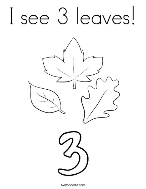 I see 3 leaves! Coloring Page