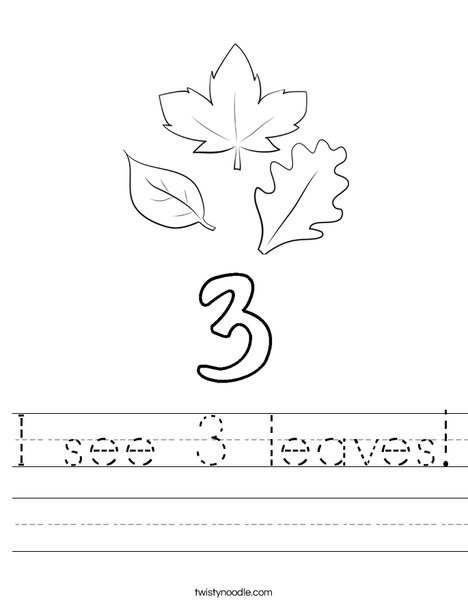 I see 3 leaves! Worksheet