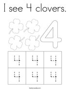 I see 4 clovers Coloring Page