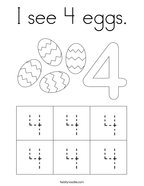 I see 4 eggs Coloring Page
