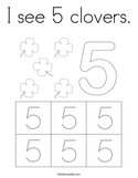 I see 5 clovers Coloring Page