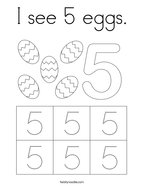 I see 5 eggs Coloring Page