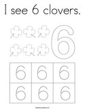 I see 6 clovers Coloring Page