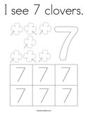I see 7 clovers Coloring Page