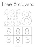 I see 8 clovers Coloring Page